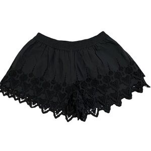 Susana Monaco Black Eyelet Lace Shorts Small S Black Sample